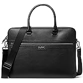 Michael Kors Men's Malone Briefcase, Silver-Tone Hardware/Black