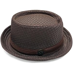 Summer Breathable Mesh Pork Pie Hat, Lightweight Packable Boater Sun Hat, Breathable Jazz Cap for Men Women