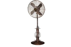 DECO BREEZE DecoBREEZE Pedestal Standing Fan, 3 Speed Oscillating Fan with Adjustable Height, Prestigious, Antique Fan, 18 inches