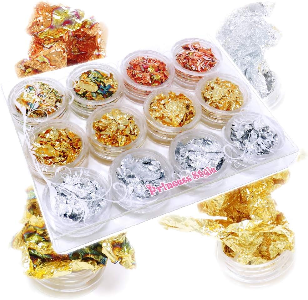 Amazon ネイルホイル ネイルナゲット ネイル 埋込 レジン 封入 材料 12個 セット Princess Style グリッター ラメ 通販