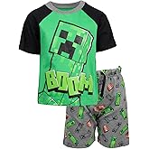 Minecraft T-Shirt and Shorts Outfit Set Toddler to Big Kid Sizes (4-18-20)
