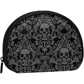 Gothic Skull Black Small Coin Purse Mini Wallet Coin Pouch Ornament Change Purse for Women Men Girls