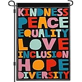 JZYIZYU Kindness Peace Equality Love Inclusion Hope Diversity Garden Flag Pride Garden Flags for Outside 12x18 Double Sided LGBTQ Yard Sign Outdoor Decorations