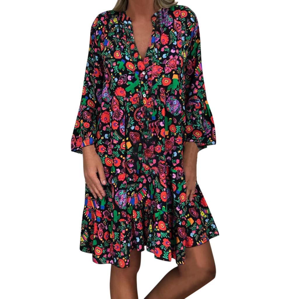 YongANs Tunic Tops Dress for Women 3/4 Sleeve Boho