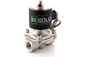 U.S. Solid 1/2" Stainless Steel Electric Solenoid Valve 24V DC N.C. VITON Water Air Fuel
