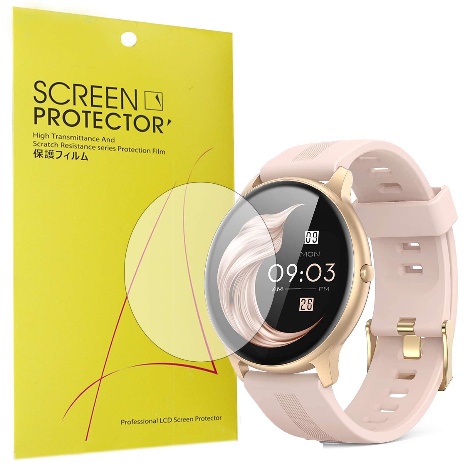 Compatible for AGPTEK Smartwatch Screen Protector, [6 Pack] Giaogor Premium High Definition Ultra HD Film Compatible for AGPTEK LW11 Smartwatch (6 pack)