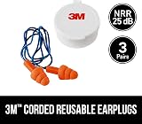 3M Corded Reusable Earplugs 3-Pair Case 90716-80025T Original view 2