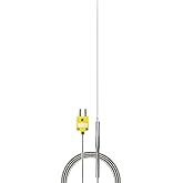 PerfectPrime TL1911SL K-Type Inconel 600 Flexible Thermocouple Temperature Sensor Probes -40~2012°F, 0.5mm / 150mm