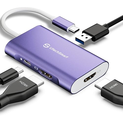 UtechSmart USB C Hub to Dual HDMI, in Thunderbolt to HDMI with