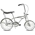 Tracer Retro Beach Cruiser for Adults,20 Inch Wheels,1.75 Tire, City Bike, Lowrider Springer Fork Retro Banana Seat,High Rise Handlebar - Multi Color