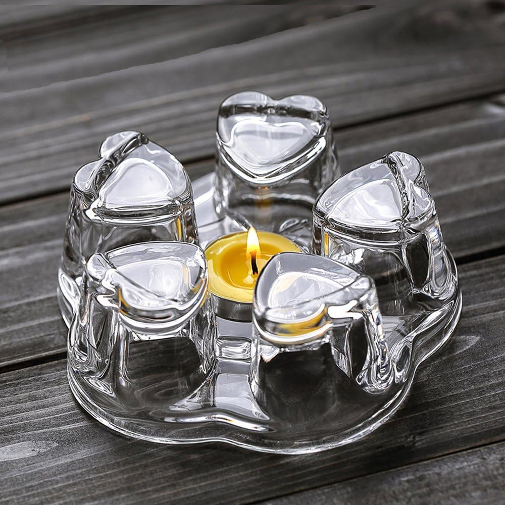 TAMUME CrystalClear Glass Teapot Warmer Stable Holder for Tealight