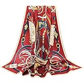 ANDANTINO 100% Pure Mulberry Silk Scarf 35" Large Square Lightweight Headscarf –Women’s Hair Wraps-With Gift Packed
