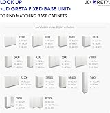 JD Greta 1000mm Fixed Height Kitchen Base Cabinet with 38mm Worktop - White view 5