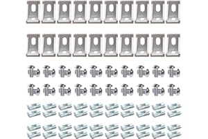 BLCCLOY 20Sets 10 Extrusion Brackets 1" x 1" 1010 Series Aluminum Extrusion Profiles Connector Set, 20pcs 10 Extruded Aluminum Corner with T Slide Nuts Bolts for 10 Series Extrusion Profiles Rail