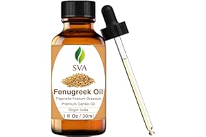 SVA ORGANICS SVA Fenugreek Seed Oil - 1 Fl Oz – 100% Natural Cold Pressed Fenugreek Oil - for Face, Skin Care, Hair Care, Scalp Massage & Body Massage – Carrier Oil with Dropper