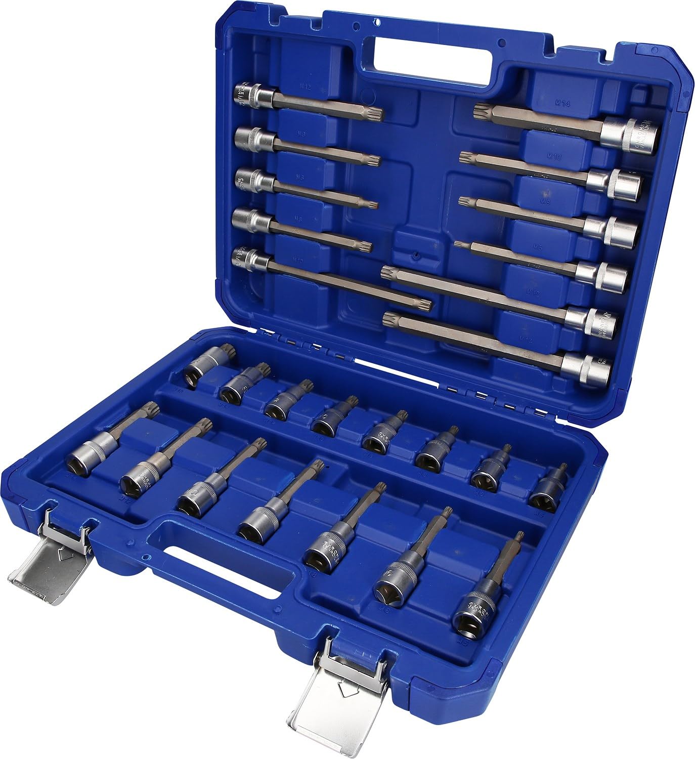 BRILLIANT TOOLS BT022026 1/2 Inch Bit Socket Set, 26 Pieces, Multi-Tooth Profile, XZN [Powered by KS Tools]