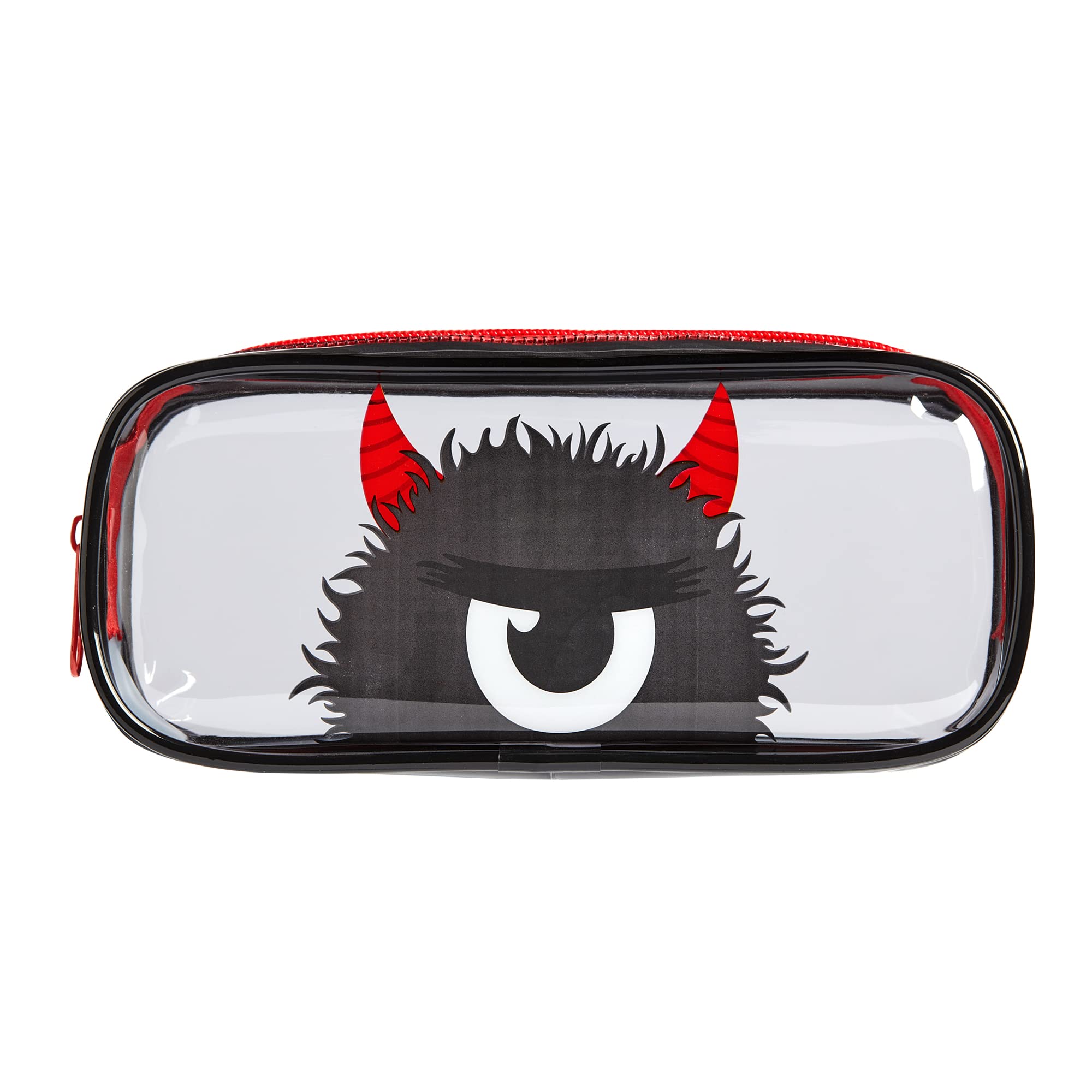 Tinc Cute Black Clear PVC School Pencil Case | Travel & Make Up Bag | Cosmetic Storage | Big Capacity Pencil Pouch | Perfect for School, Homework, Travelling, Sleepovers