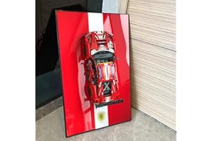 iLuane Display Wallboard for Lego Technic Ferrari 488 GTE AF Corse #51" 42125, Collectibles Lego Car Wall Mount for Building Blocks, Gifts for Lego Lovers (Only Display Wallboard)
