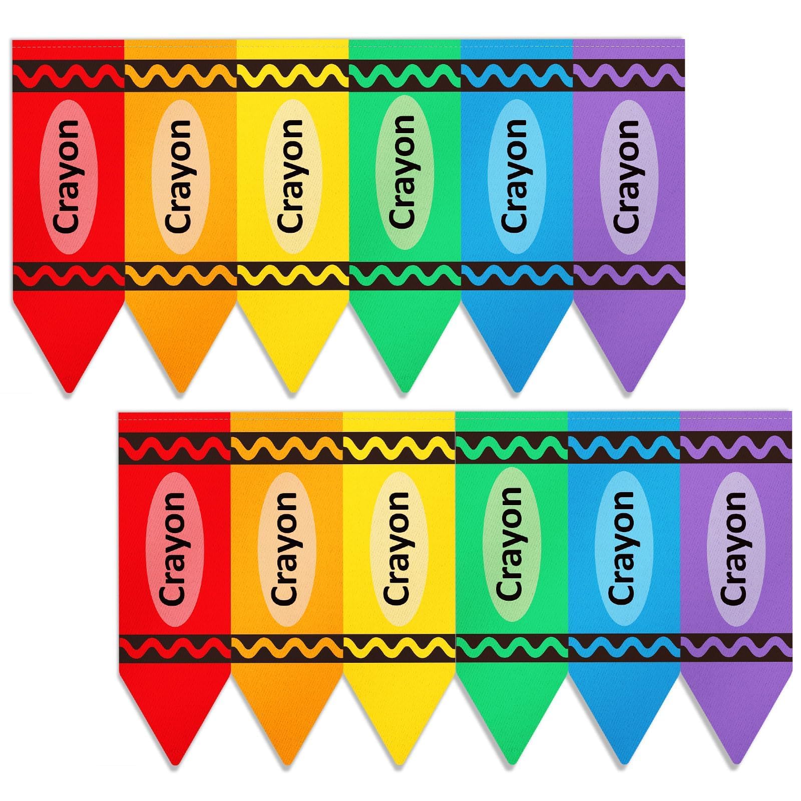 Photo 1 of 12×3 Ft Crayon School Classroom Curtains 12Pcs Colorful Crayon Curtains for Back to School Classroom Decorations