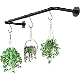 jinsuozhi Hanging Planters for Indoor Plants,Window Plant Shelves,Plant Hanging Rod,Window Shelf for Plants,Plant Hanger Indoor Black with 3 Hooks(Pot & Plant Not Included) 36in