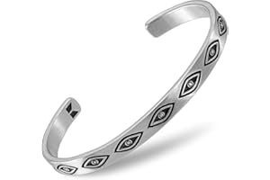 RTZN® Cuff Bracelet for Men – Premium Stainless Steel Mens Bangle Bracelets – Silver Mens Cuff Bracelet – Waterproof & Non-Tarnish Minimal Mens Western Bracelet