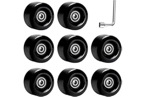 TOBWOLF 8 Pack 58mm x 32mm, 82A Outdoor Quad Roller Skating Wheels, PU Wear-Resistant Wheels Replacements Double-Row Roller Skates Accessories