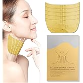 Anti-Aging Neck Mask Patches - Golden Hydrating Collagen Pads Deep Moisturizing Treatment with Hyaluronic Acid for Firming &
