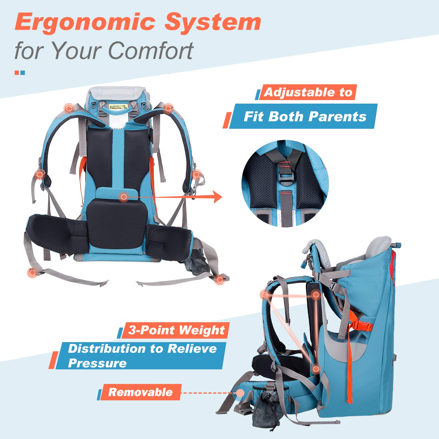 baby hiking backpack with canopy