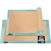 GORILLA GRIP Food Grade Reusable Nonstick Silicone Baking Mat, 16.5x11.87, Half Sheet 2PK, Oven Safe Cookie Sheet Liners, Up 