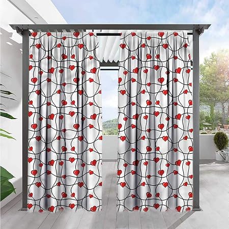 Amazon Com Marilds Hearts Exterior Outside Curtains Intertwined
