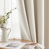 MRTREES Beige Blackout Curtains 66 Inch Drop 2 Panels 117x167 cm 46x66 view 3