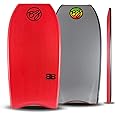 BZ Bodyboards. 45” Big Bruddah Body Board for Beach. HDPE Slick Bottom for Speed, VFS Double Stringers, Crescent Tail. for Big & Tall Riders