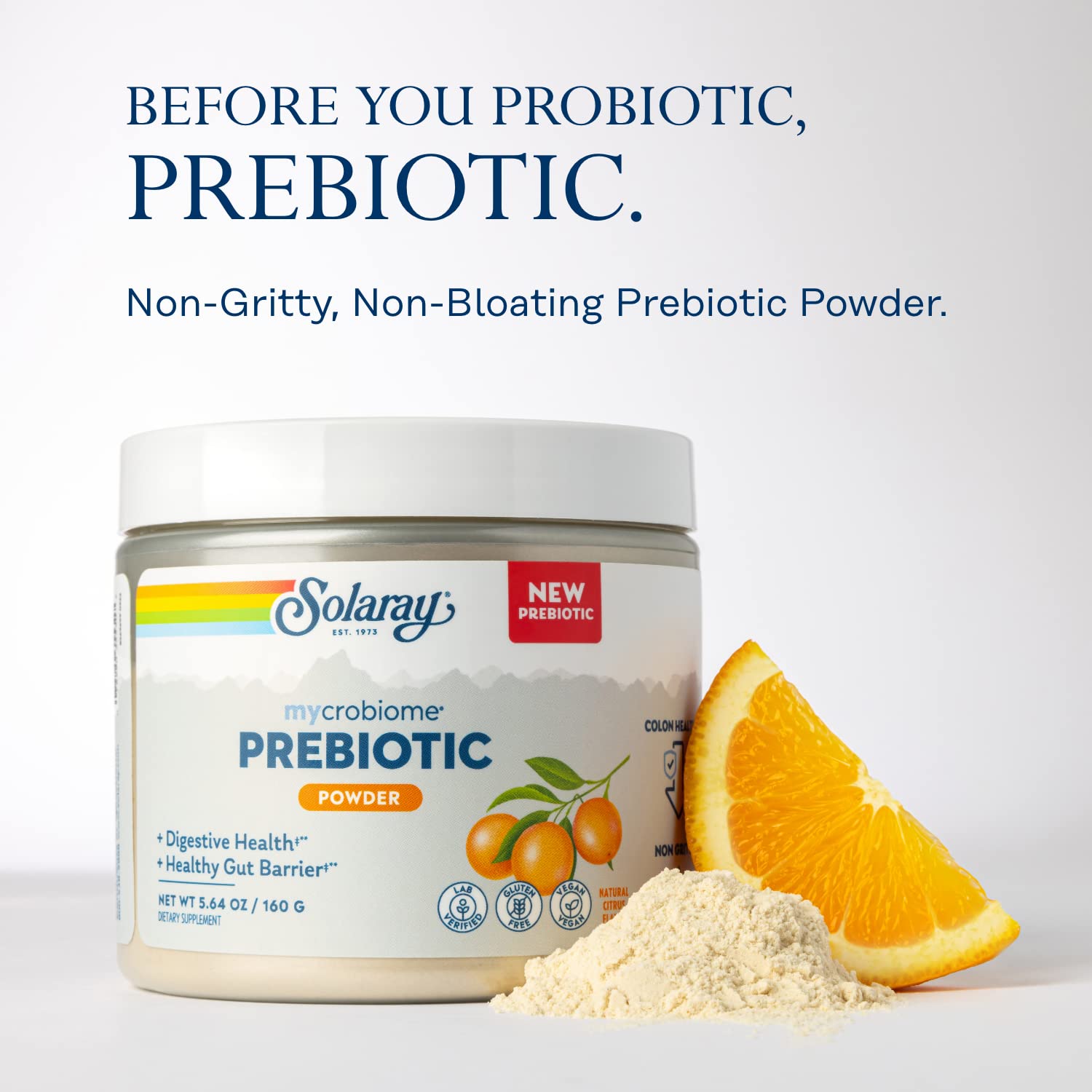 SOLARAY Mycrobiome Prebiotic Powder, Prebiotics for Women and Men, Digestive Nutritional Supplements for Colon and Gut Health, Easy-to-Mix, Non-Bloating Formula, Citrus Flavor, 20 Servings, 5.64 OZ SOLARAY Mycrobiome Prebiotic Powder, Prebiotics for Women and Men, Digestive Nutritional Supplements for Colon and Gut Health, Easy-to-Mix, Non-Bloating Formula, Citrus Flavor, 20 Servings, 5.64 OZ