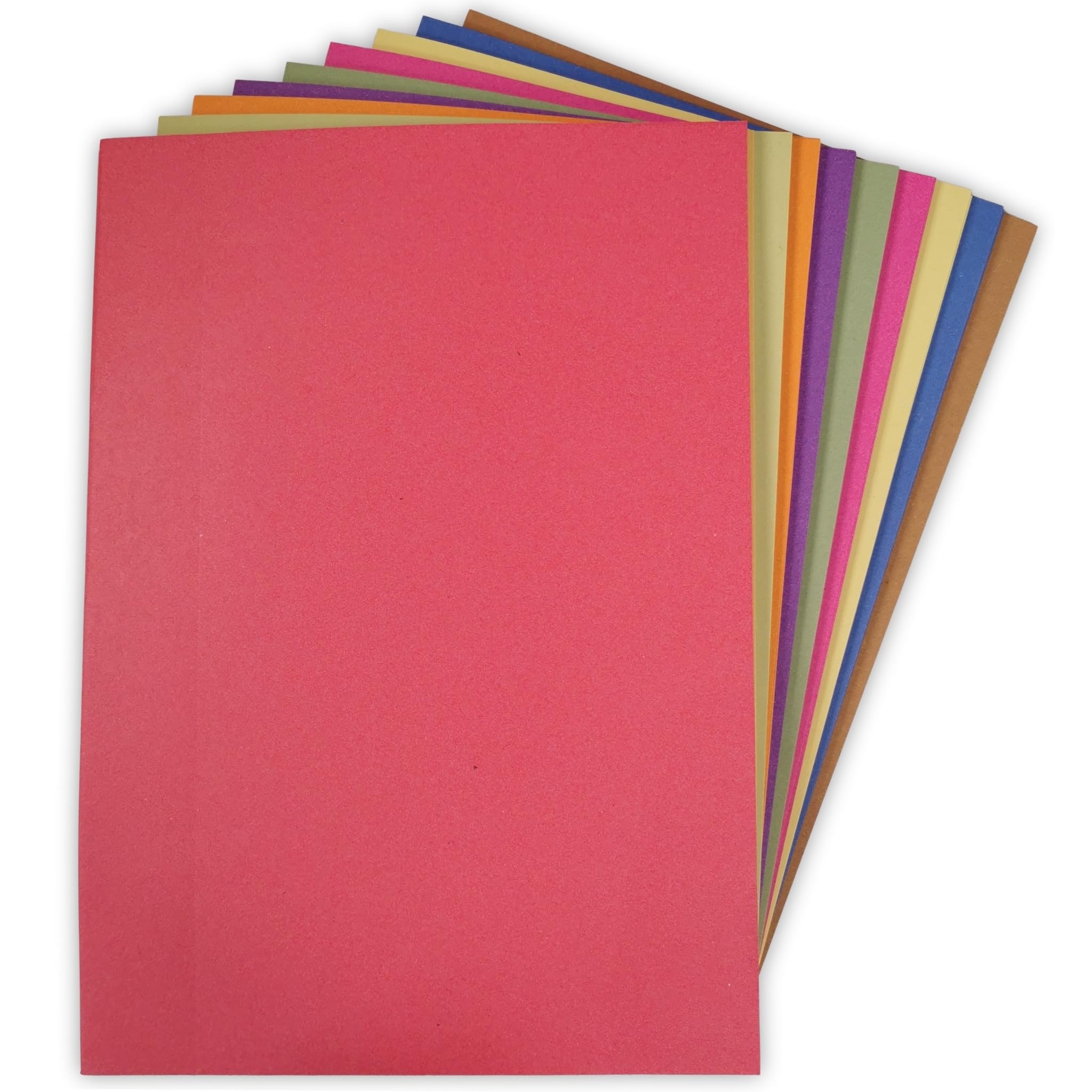 Recycled A2 Sugar Paper Bright Colours 50 Large Sheets in 10 Assorted Colours, Great Arts and Crafts for Drawing, Painting & Scrapbooking Supplies. 59.4 x 42cm Sheet Size