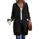 Zeagoo Women's Zip Up Hoodies Long Sleeve Long Tunic Sweatshirts Oversized Fleece Casual 2025 Fall Jacket Coat with Pocket