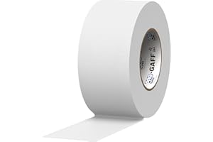 ProTapes Pro Gaff Premium Matte Cloth Gaffer's Tape With Rubber Adhesive, 11 mils Thick, 55 yds Length, 3" Width, White (Pack of 1)