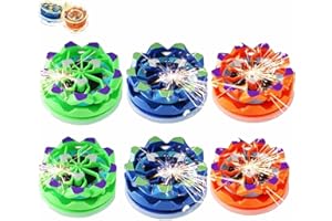 AEDNX Fireworks Fingertip Gyro, Fireworks Spinning Top, Creative Gyroscope Toy for Kids, Luminous Spinning Gyroscope Battle Decompression Toy, Collision Sparks Light up Spinning Top Toy（6pcs ）