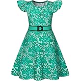 Jurebecia Girls Princess Nightgowns Flutter Short Sleeves Nightdress Pajamas for Toddler Kids Slpeewear Night Dress