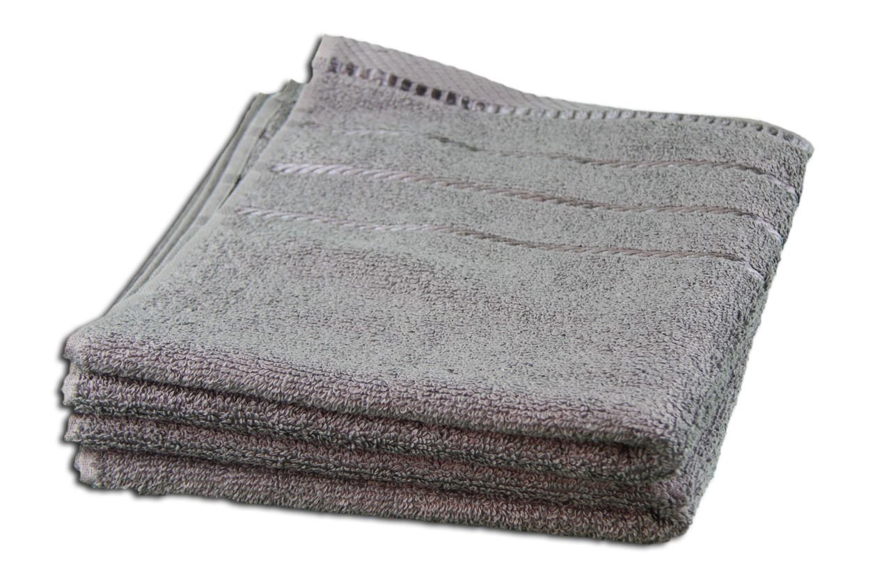 Gözze - Set of 4 Hand Towels, Berlin, 100% Cotton, 50 x 100 cm - Anthracite