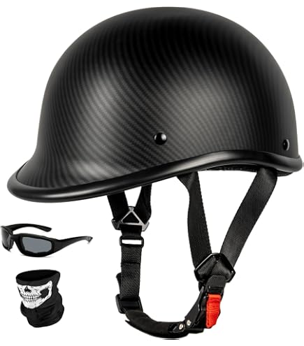 Milwaukee Helmets MPH9751DOT Gloss Black 'Polo' Half Face Motorcycle Helmet