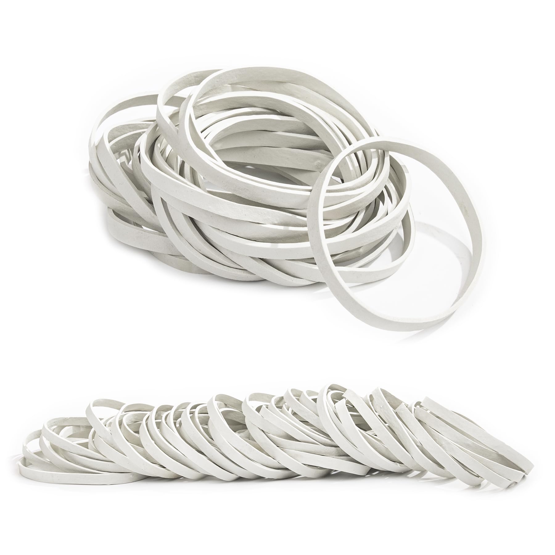 Elastic Bands Heavy Duty 100Pcs Thick rubber bands 60x5mm Natural Strong Money Elastic Bands Wide Rubber Band Stationary Stretchable Bands for Home School Office Workshop Accessories,White