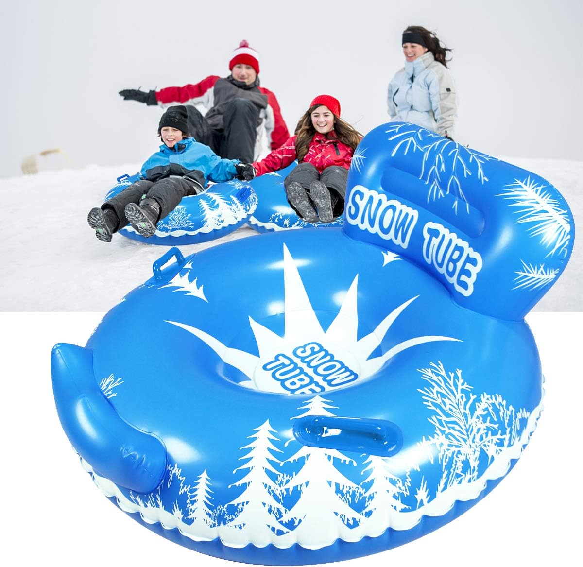 Syuantech Inflatable Winter Snow Tube Snow Sled with