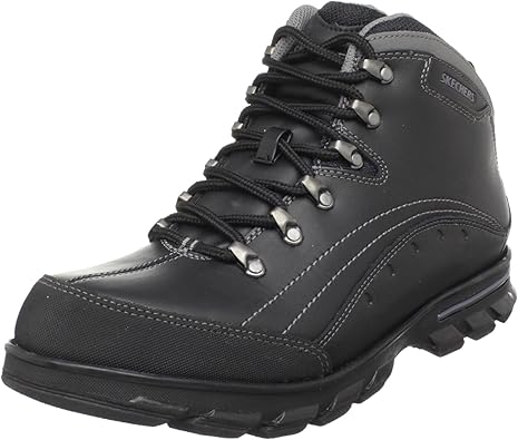 skechers lace up hombre negro