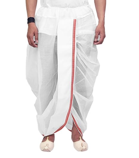 Men's White Dhoti stitched