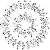 Horse Eye Crystal Rhinestones White Clear Navette Point Back Gems Faceted Glass Rhinestones for Crafts, Jewelry Making 7x15MM 50Pcs