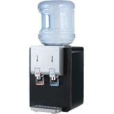 Amay Desktop Water Cooler Dispenser Top Loading Water Dispenser Hot &amp; Cold Water Coolers with Child Safety Lock Drinking Fountain