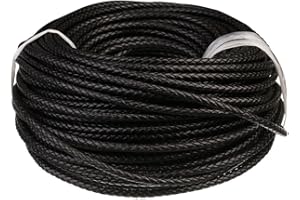 1Meter Leather Cords Woven with Leather Strap Jewelry Bracelet Craft Making - Black, As Described Creative and Exquisite Work