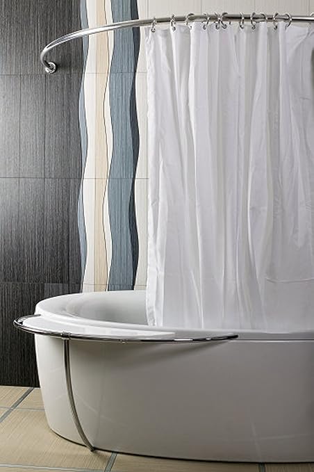 One Piece Shower Curtain Rod Arc Rod 80 X 80 Weiss Alu