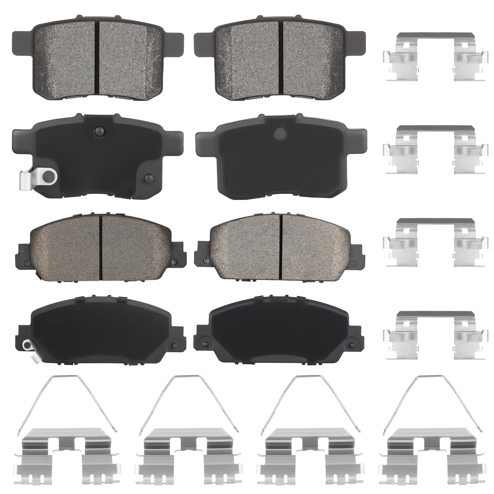 Photo 1 of Front Ceramic & Rear Semi-Metallic Brake Pads Set for Honda Accord 2013-2017 Select Models, 8PCS