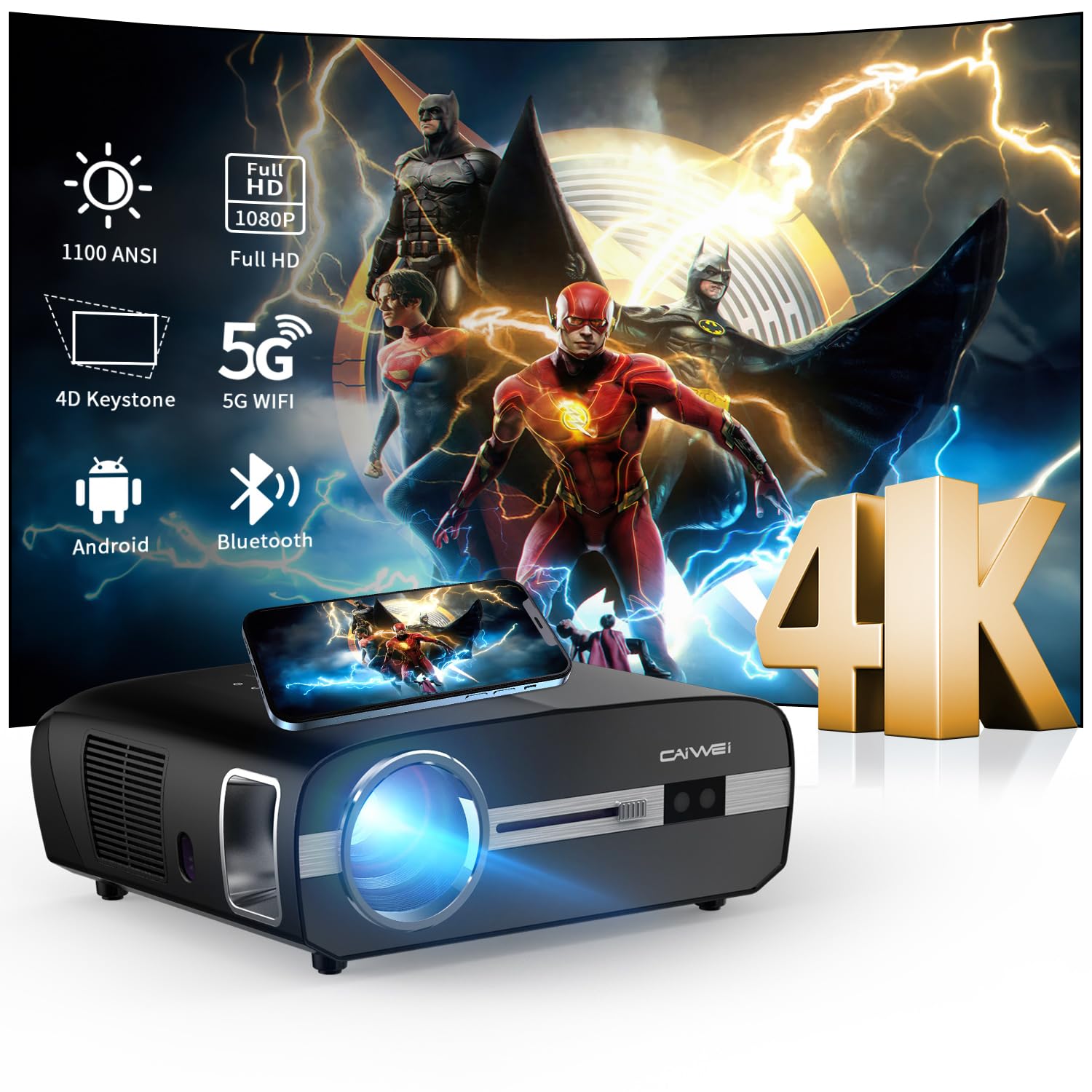 Projector 1000 Mua 1000 ANSI Movie Projector 4k trên Amazon Mỹ chính hãng 2025 | Fado